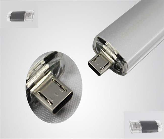 金屬OTG雙插頭手機(jī)電腦兩用u盤  手機(jī)U盤制作工廠