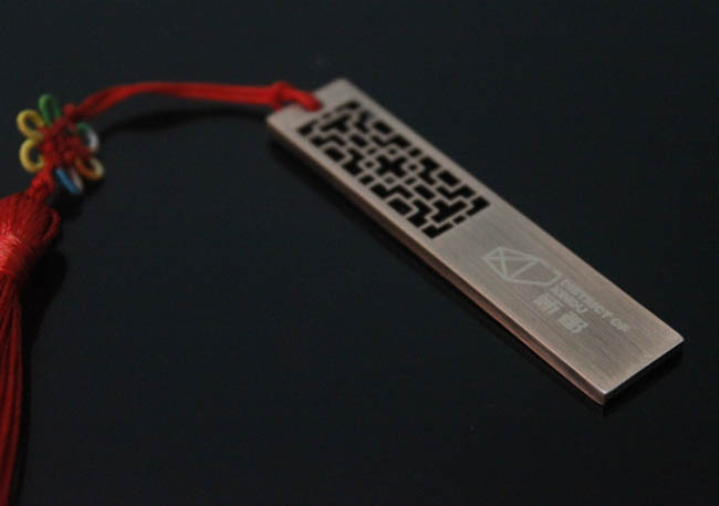 香城新都網定制書簽U盤禮品 超薄鋅合金開模U盤定制工廠 個性創意U盤定制廠家