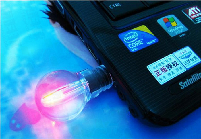 小巧迷你圓燈泡U盤禮品 仿真發光照明系列優盤定制廠家 圓燈泡U盤禮品定制工廠