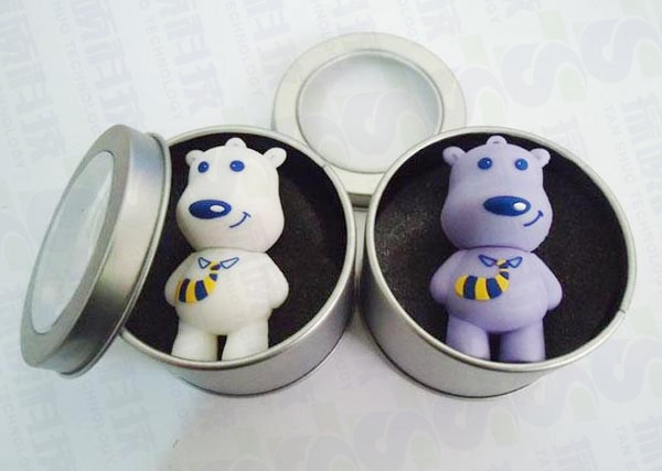 可愛迷你大肚熊U盤 卡通泰迪熊優盤定做廠家   大肚熊U盤定制工廠