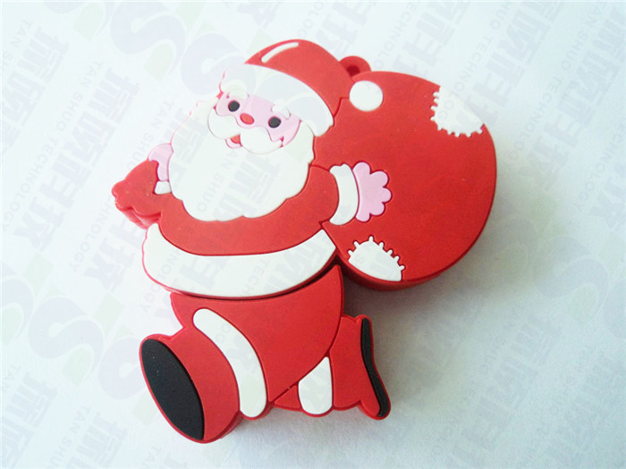 白胡子圣誕老人U盤 圣誕節(jié)系列禮品優(yōu)盤定制工廠  卡通人物U盤定制廠家