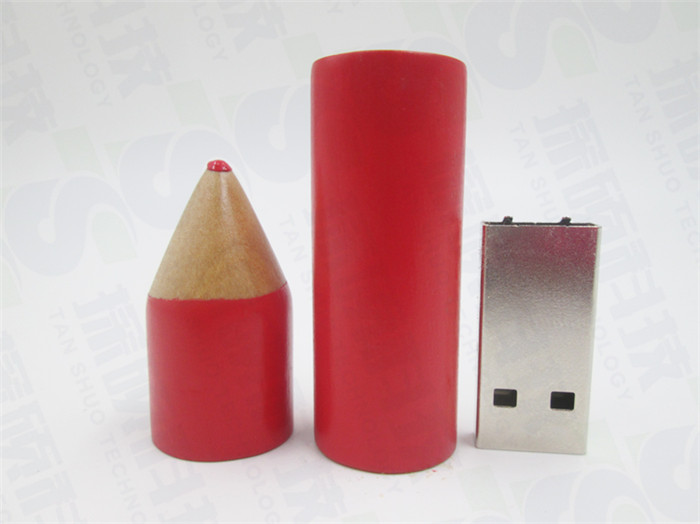 木質彩色鉛筆U盤 時尚個性禮品優盤廠家   彩色鉛筆U盤禮品定制廠家