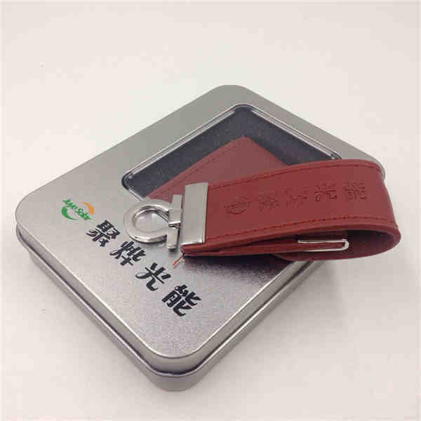 河北涿州聚燁新能源定制鑰匙扣皮套U盤 高檔企業禮品U盤定制工廠 高檔商務皮革禮品U盤制作工廠