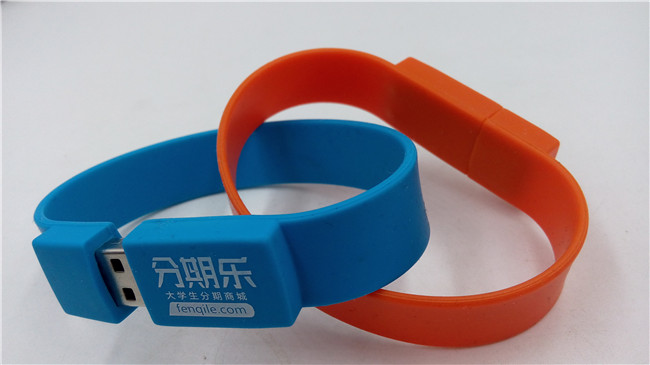 深圳市分期樂網絡科技定做手腕帶U盤 硅膠手環優盤制作工廠  時尚硅膠手環禮品U盤