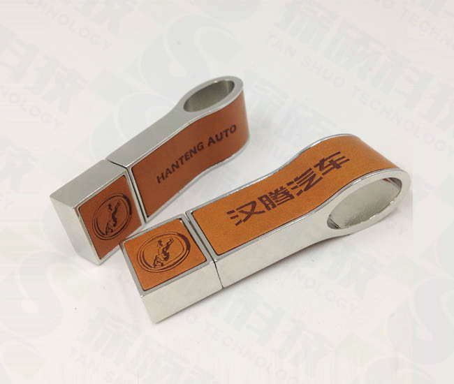 金屬皮革U盤,高檔時尚禮品U盤,鑰匙扣皮具U盤