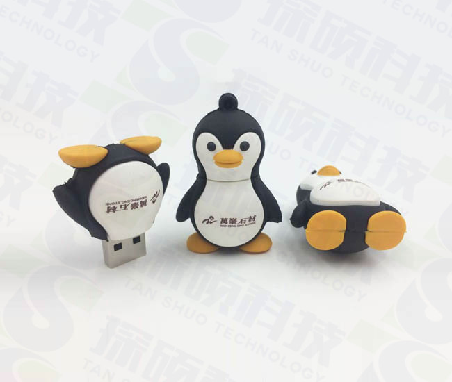 可愛迷你U盤，硅膠企鵝U盤，動物造型禮品U盤